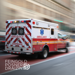 An ambulance rushes a personal injury victim to the emergency room