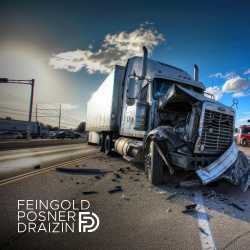 A truck's bumper hanging after a truck accident in Plantation, FL